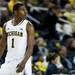 Michigan freshman Glenn Robinson III looks toward the bench in the first half of the game against IUPUI on Monday. He had 21 points. Daniel Brenner I AnnArbor.com